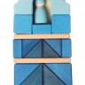 Домик с фигурной крышей, синий